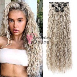 Extensie de par Full Head delux Wave de 55 cm, Saten cu Blond Deschis PC618TH613